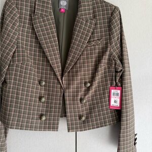 Plaid Double-Breasted Women's Jacket